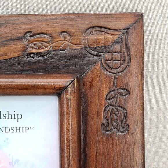 Wooden Other - Beautiful Vintage Carved Wooden Picture Frame, Raised Bevel Molding 8" X 10"